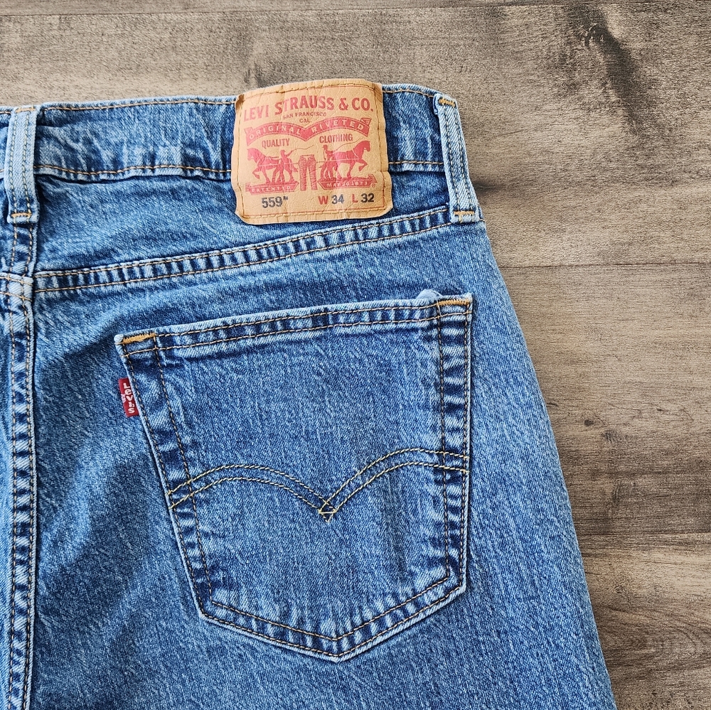 Levi's 559 Relaxed Straight Flex Men's Blue Jeans Size 34